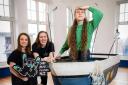 Sarah Lyle from Cre8 Theatre and Paula Clarke, artist, activist and performer, are pictured with Zoë McWhinney, The Fisherman’s Friend (Arts Council NI/PA)