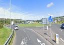 Slow-moving traffic on A595