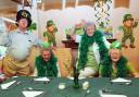 St Patrick's Day Fun at Monkwray Court, Whitehaven. pic MIKE McKENZIE 16th Mar 2012

GREEN TEA PARTY:  Monkwray Court residents from the left, Geoff Burton; Sarah Woodend; Margaret Crawford and Sadie McCourt have a laugh as they wait for the St
