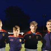 George Fisher (right) has been signed to a scholarship with Leicester Tigers