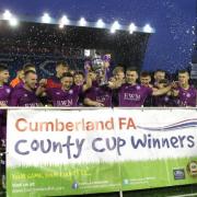 Carlisle United lift the Cumberland Cup in 2019 (photo: Barbara Abbott)