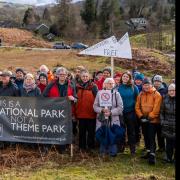 Around 100 protestors turned out to object to plans for a visitor attraction in the Langdale Valley