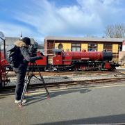 The Countryfile film crew at the Ravenglass and Eskdale Railway