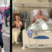 Lisa McCrickard, and her family Ian, Jack and Harry whilst at the RVI