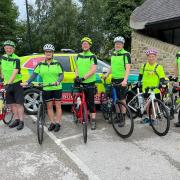 Some of the cyclists who took part in the around Cumbria cycle ride in 2023 Rob Douglas, Jen Turnbull, Tim Taylor, Nigel Harling, Georgie Stone and Dr Weston