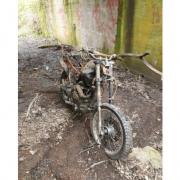 The burnt out motorbike