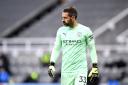 Manchester City goalkeeper Scott Carson appears dejected after Newcastle United's Emil Krafth (not pictured) scores their side's first goal of the game during the Premier League match at St James' Park, Newcastle upon Tyne. Picture date: