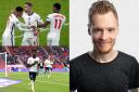 Comedian Andrew Lawrence (L) has been cancelled after posting tweets deemed offensive to England players Marcus Rashford, Jaydon Sancho, and Bukayo Saka