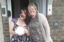 SUCCESS: Emma Hunt (Left) receiving the award from Rachel Holiday of Women Out West