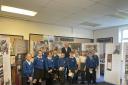 John Stevenson and pupils at Cumwhinton School