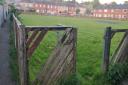 The neglected fencing around Storey Square