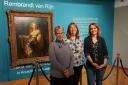 Marion Plunkett, and fellow volunteers Elaine Thompson (L) and Liz Wilson (R) in the Rembrandt gallery