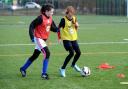 Cumberland FA football skills session for girls at Lakes College.
