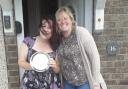 SUCCESS: Emma Hunt (Left) receiving the award from Rachel Holiday of Women Out West