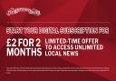 Whitehaven News readers can subscribe for just £2 for 2 months in this flash sale