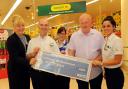 Morrisons cheque to Parkinsons. A cheque for £500 was handed over to Parkinsons UK West Cumbria Branch at Morrisons Supermarket in Whitehaven on Wednesday June 11th 2014. Present at the handover were (l to r) Paula Mewse (Store Personel