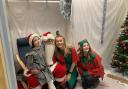 Mayfield pupil Ava Cummings with Santa and his Elves (teachers Evie Askew and Megan Coles)