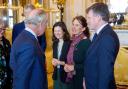 Trudy Harrison speaks to King Charles III at the international bio-diversity summit at Buckingham Palace