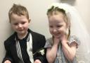 A mini bride and groom tied the knot during a mock ceremony organised by St Gregory & St Patrick's Catholic Infant School