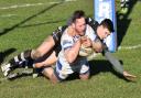 Workington captain Oliver Wilkes scores the final try against Siddal (Ben Challis)