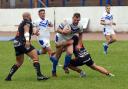 STAND-OUT: Workington Town’s Danny Tickle on a drive against Hunslet	                                                      John Story