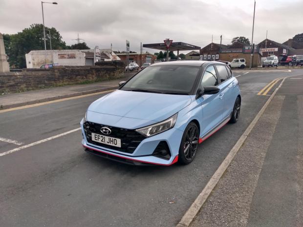 Whitehaven News: The Hyundai i20 N on test in the Low Moor area of Bradford, West Yorkshire