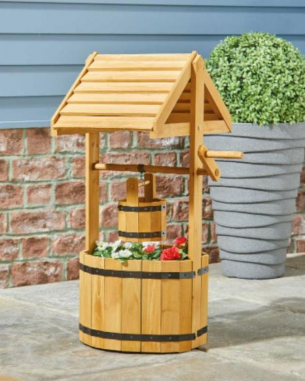 Whitehaven News: Natural Wooden Wishing Well Planter (Aldi)