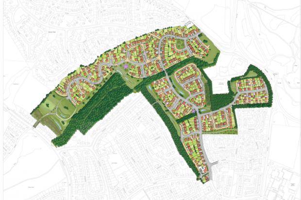 PLANS: The proposed development for 370 homes at Harras Moor. Picture: Homes England
