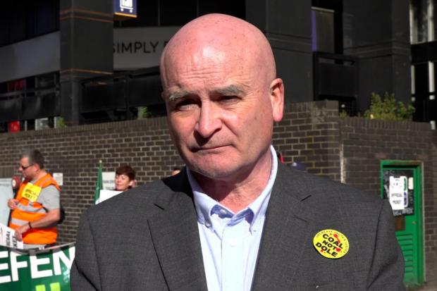 Mick Lynch joined a picket in London