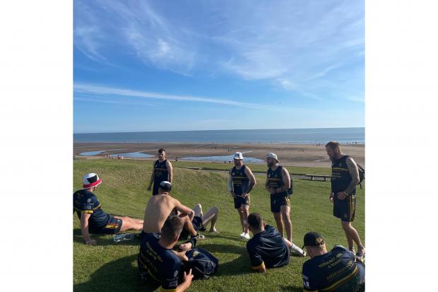 Whitehaven rugby team enjoy training session by the sea