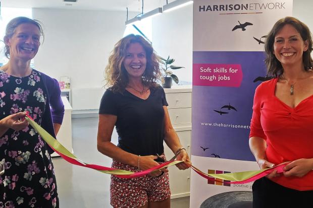 The team at the Harrison Network was delighted that Adriènne Kelbie CBE came to cut the ribbons and open the new office space at Whitehaven.