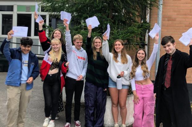 Students at Ullswater Community College celebrating their results. Credit: Ullswater Community College.