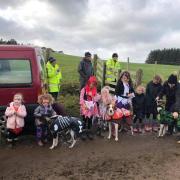 Junior club members enjoying activities which were arranged by the Junior Hound Trailing Association at Millstone Moor as it was Halloween