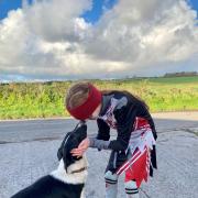 Estelle and her beloved Border Collie, Perrie, who was killed by a motorist outside the family farm