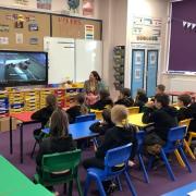 QUESTION TIME: Trudy was quizzed by eager schoolchildren at a recent visit