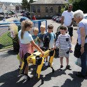 Children meet Spot the robot dog at The Beacon