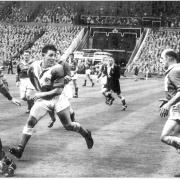 Don Wilson playing for Barrow in the challenge cup final at Wembley in 1957
