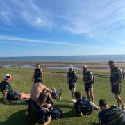 Whitehaven rugby team enjoy training session by the sea