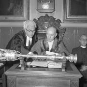 The chair being used by members of the council in 1956
