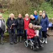 Don Messenger was joined by family and members of Beck Bottom Community Garden Group, to plant the oak tree