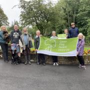 Beck Bottom Community Gardening Group with their Green Flag Award. Missing from the photo are  Jemma, John, Eric and Jane