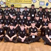The new cohort of Mini police officers at Bransty Primary School