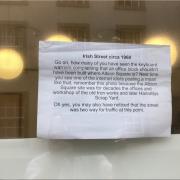 The sign displayed in Whitehaven Town Council's office window has since been removed