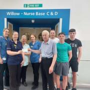 The cheque is handed over to the ward manager