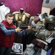 Invasion Exhibition opens at the Beacon.  pic MIKE McKENZIE 5th March 2016

TURNING THE TABLES: Youngster Thomas Burns from Whitehaven gets the better of the Storm Trooper during his visit to the Beacon's Invasion exhibition.  pic MIke