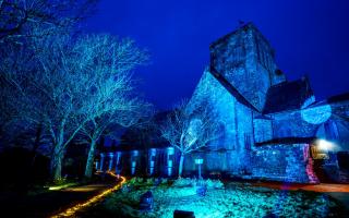 St Bees Priory during the light show